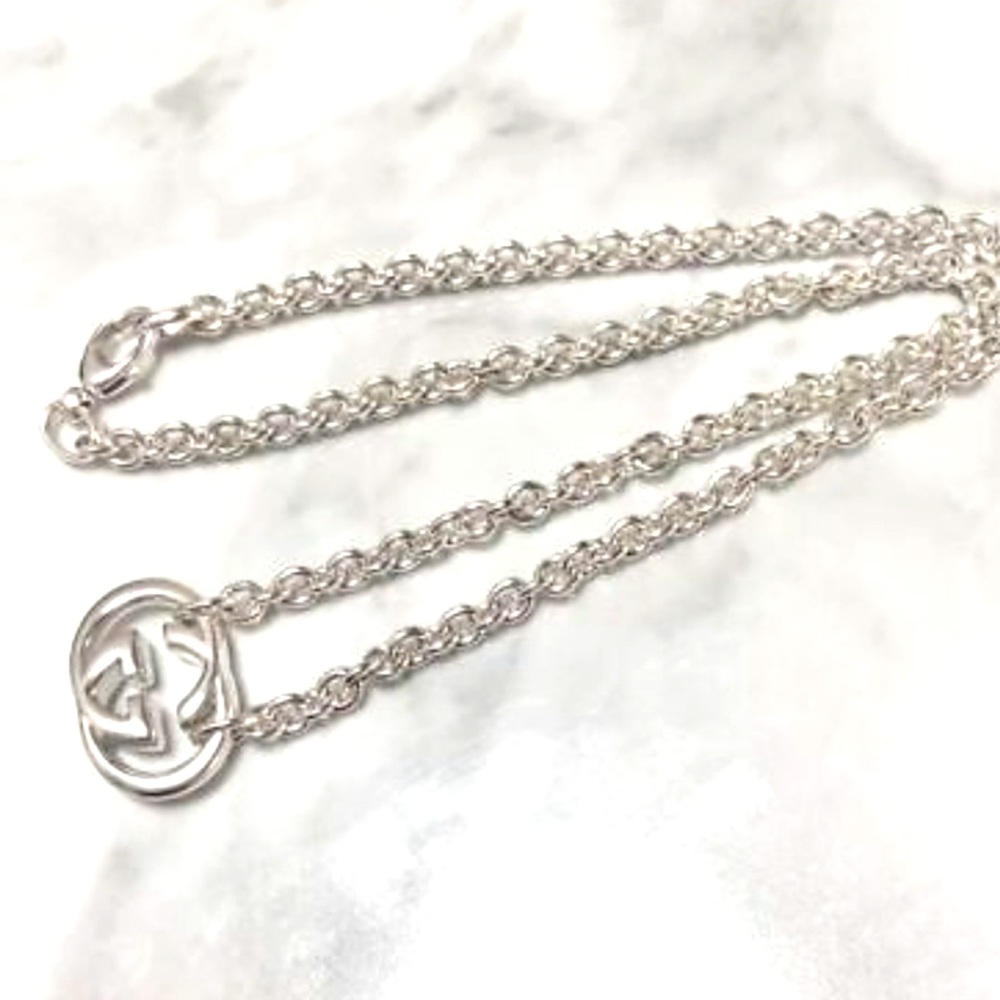 Gucci Luxury Necklace Sterling Silver 16inch chain - Picture 1 of 11